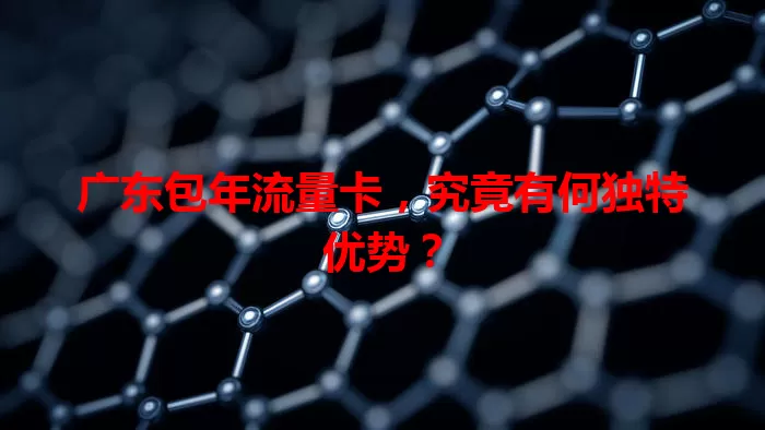 广东包年流量卡，究竟有何独特优势？