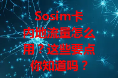 Sosim卡内地流量怎么用？这些要点你知道吗？