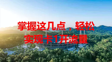 掌握这几点，轻松实现卡1开流量