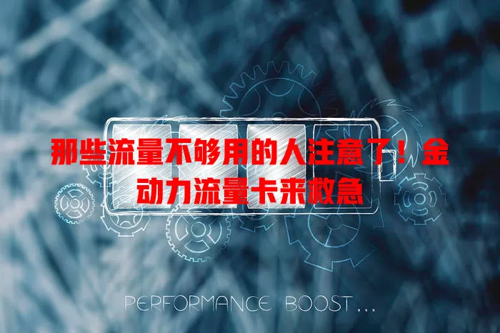 那些流量不够用的人注意了！金动力流量卡来救急