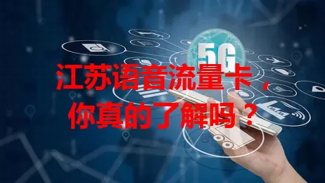 江苏语音流量卡，你真的了解吗？