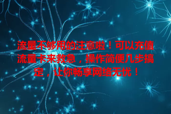 流量不够用的注意啦！可以充值流量卡来救急，操作简便几步搞定，让你畅享网络无忧！