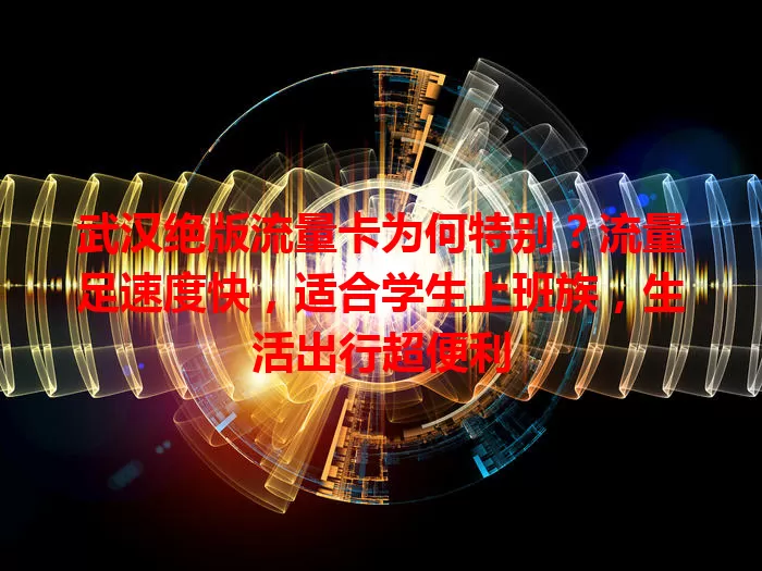 武汉绝版流量卡为何特别？流量足速度快，适合学生上班族，生活出行超便利