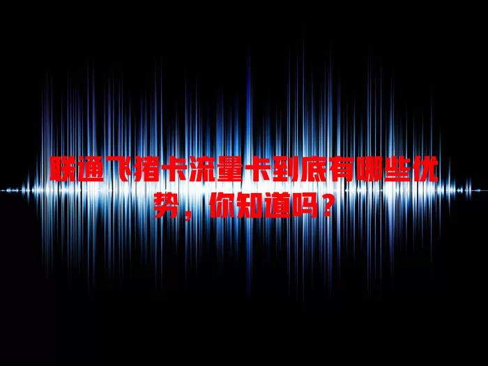 联通飞猪卡流量卡到底有哪些优势，你知道吗？