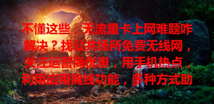 不懂这些，无流量卡上网难题咋解决？找公共场所免费无线网，关注运营商优惠，用手机热点，利用应用离线功能，多种方式助你无卡上网！
