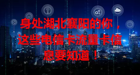 身处湖北襄阳的你，这些电信卡流量卡信息要知道！