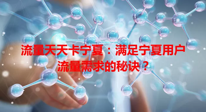 流量天天卡宁夏：满足宁夏用户流量需求的秘诀？