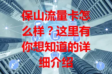 保山流量卡怎么样？这里有你想知道的详细介绍