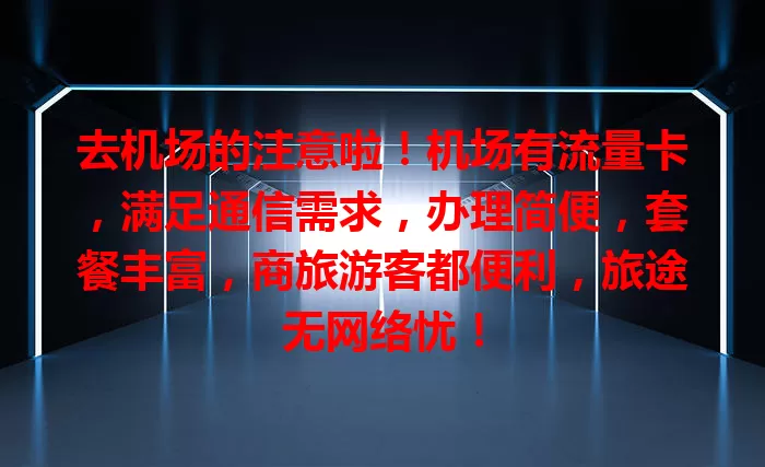 去机场的注意啦！机场有流量卡，满足通信需求，办理简便，套餐丰富，商旅游客都便利，旅途无网络忧！