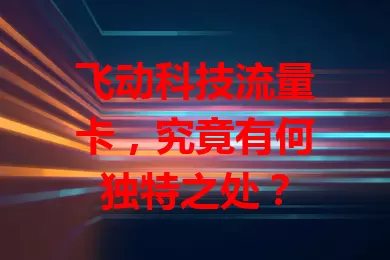 飞动科技流量卡，究竟有何独特之处？