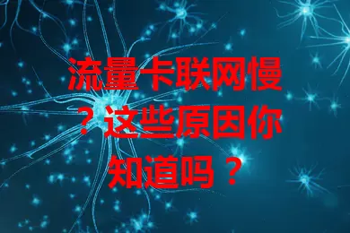 流量卡联网慢？这些原因你知道吗？