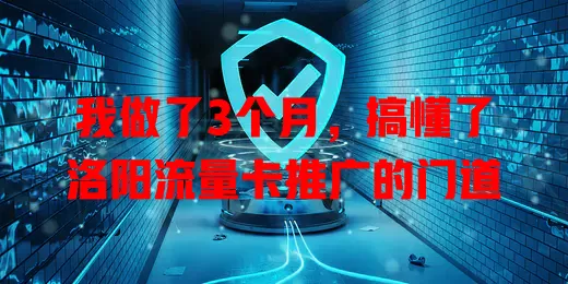 我做了3个月，搞懂了洛阳流量卡推广的门道