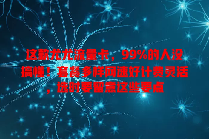 这款尤尤流量卡，99%的人没搞懂！套餐多样网速好计费灵活，选时要留意这些要点