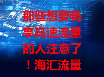 那些想要畅享高速流量的人注意了！海汇流量卡来啦