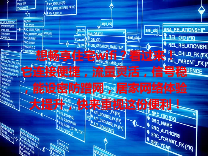 想畅享住宅wifi？看过来！它连接便捷，流量灵活，信号稳，能设密防蹭网，居家网络体验大提升，快来重视这份便利！