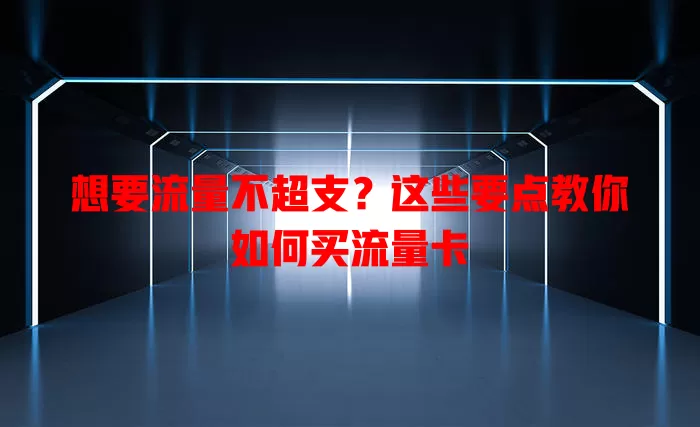 想要流量不超支？这些要点教你如何买流量卡