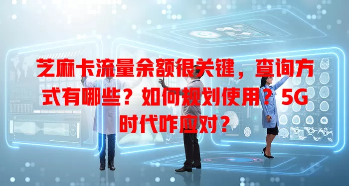 芝麻卡流量余额很关键，查询方式有哪些？如何规划使用？5G时代咋应对？
