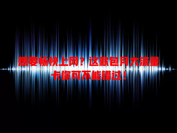 想要畅快上网？这款包月大流量卡你可不能错过！