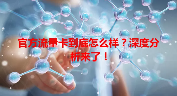 官方流量卡到底怎么样？深度分析来了！