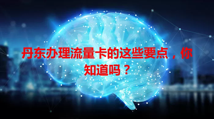 丹东办理流量卡的这些要点，你知道吗？