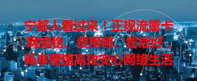 宁都人看过来！正规流量卡网络稳、费用明、售后好，畅享便捷高效安心网络生活