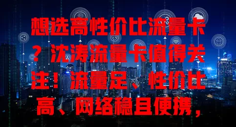 想选高性价比流量卡？沈涛流量卡值得关注！流量足、性价比高、网络稳且便携，满足多样需求，助你畅享网络生活