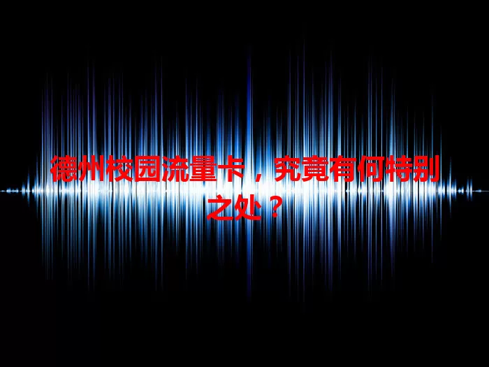 德州校园流量卡，究竟有何特别之处？