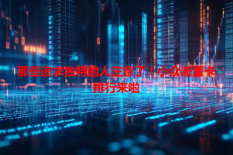 那些追求独特的人注意了！小众流量卡排行来啦