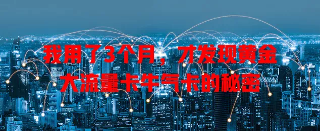 我用了3个月，才发现黄金大流量卡牛气卡的秘密