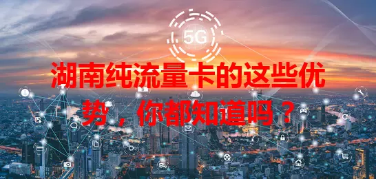湖南纯流量卡的这些优势，你都知道吗？