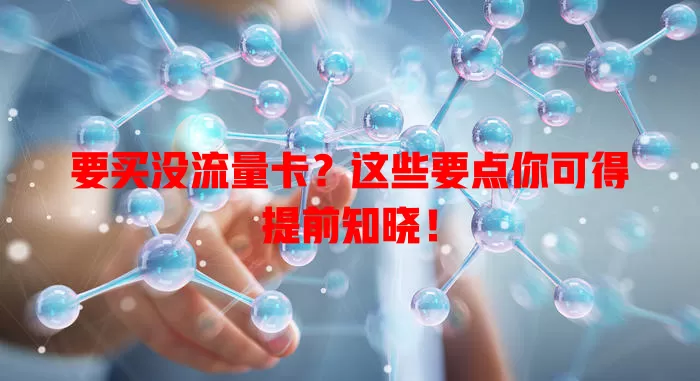 要买没流量卡？这些要点你可得提前知晓！