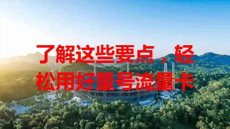 了解这些要点，轻松用好量号流量卡