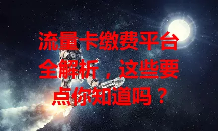 流量卡缴费平台全解析，这些要点你知道吗？