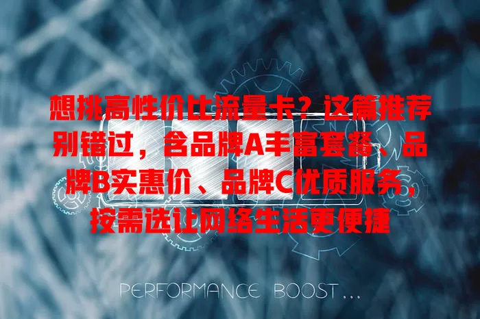 想挑高性价比流量卡？这篇推荐别错过，含品牌A丰富套餐、品牌B实惠价、品牌C优质服务，按需选让网络生活更便捷