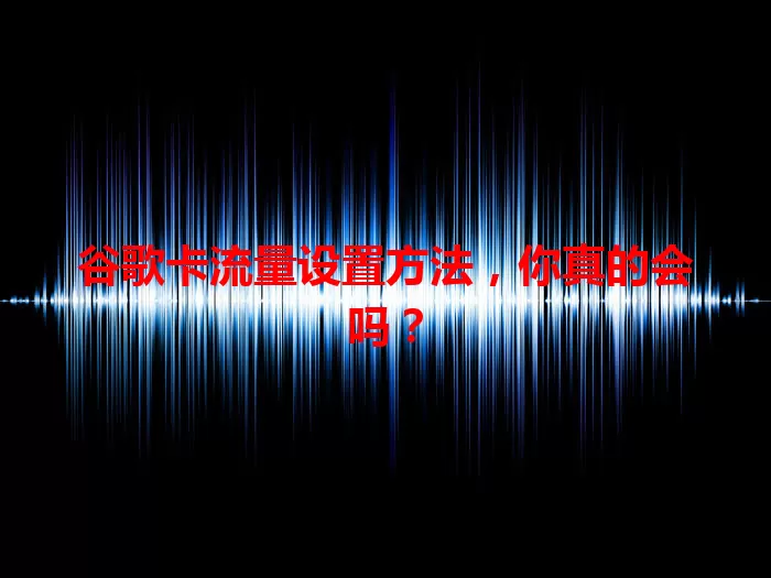谷歌卡流量设置方法，你真的会吗？