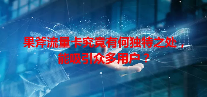 果斧流量卡究竟有何独特之处，能吸引众多用户？