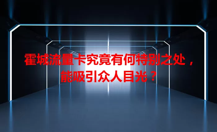 霍城流量卡究竟有何特别之处，能吸引众人目光？