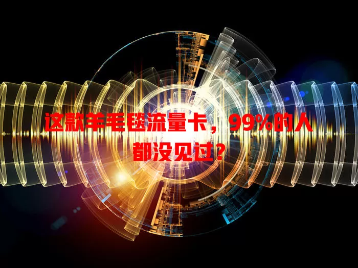 这款羊毛毯流量卡，99%的人都没见过？