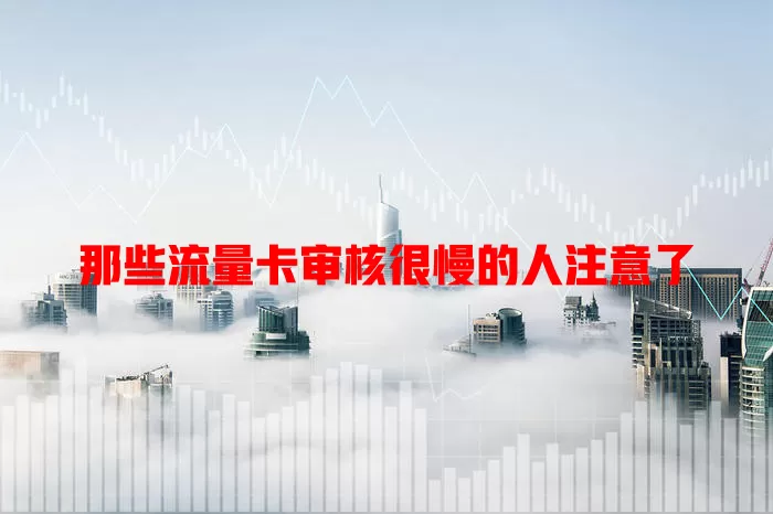 那些流量卡审核很慢的人注意了
