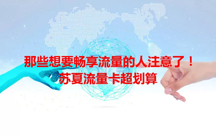 那些想要畅享流量的人注意了！苏夏流量卡超划算