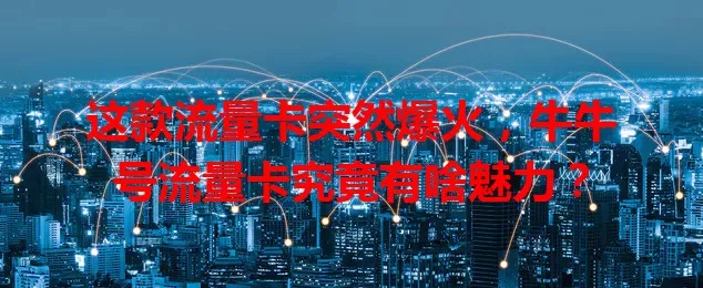 这款流量卡突然爆火，牛牛号流量卡究竟有啥魅力？