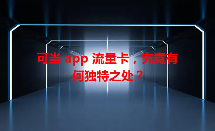可当 app 流量卡，究竟有何独特之处？