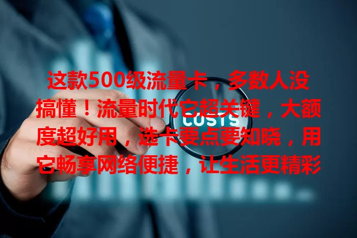 这款500级流量卡，多数人没搞懂！流量时代它超关键，大额度超好用，选卡要点要知晓，用它畅享网络便捷，让生活更精彩