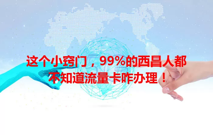 这个小窍门，99%的西昌人都不知道流量卡咋办理！