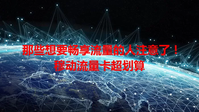 那些想要畅享流量的人注意了！穆动流量卡超划算