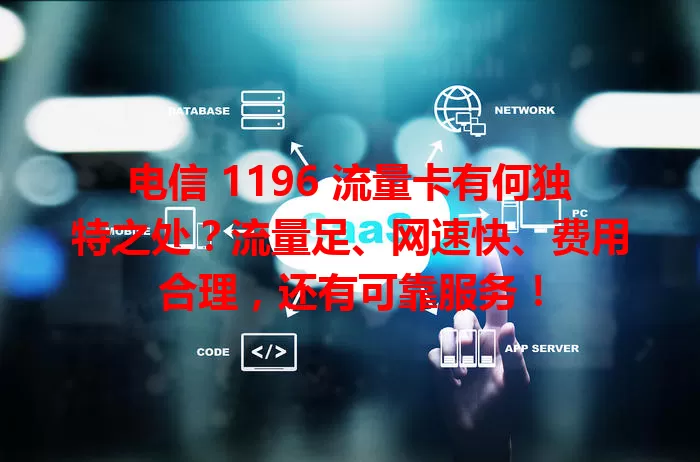 电信 1196 流量卡有何独特之处？流量足、网速快、费用合理，还有可靠服务！