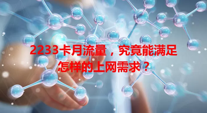 2233卡月流量，究竟能满足怎样的上网需求？