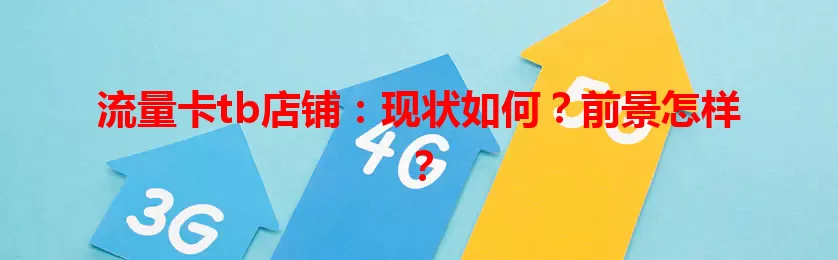 流量卡tb店铺：现状如何？前景怎样？