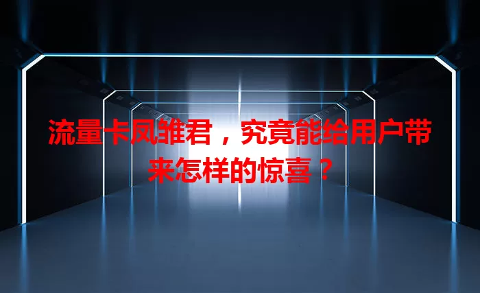流量卡凤雏君，究竟能给用户带来怎样的惊喜？