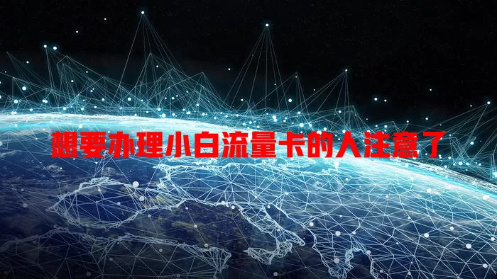 想要办理小白流量卡的人注意了